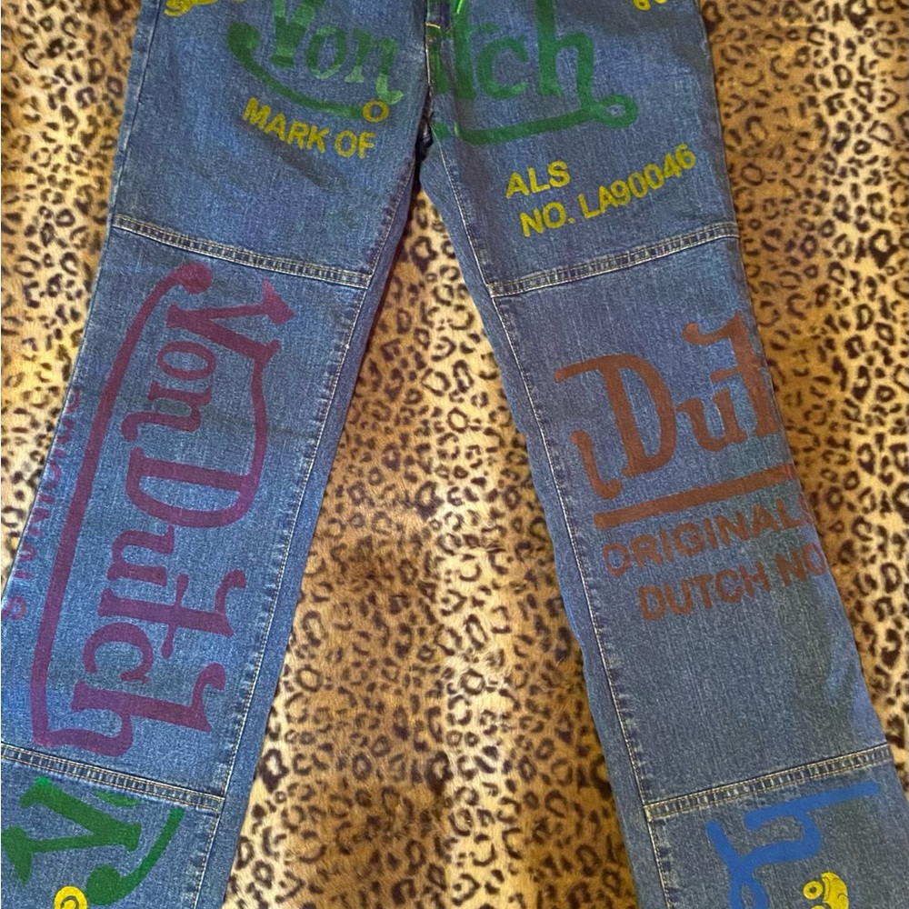 Von Dutch Multicolor Graphic Denim Pants